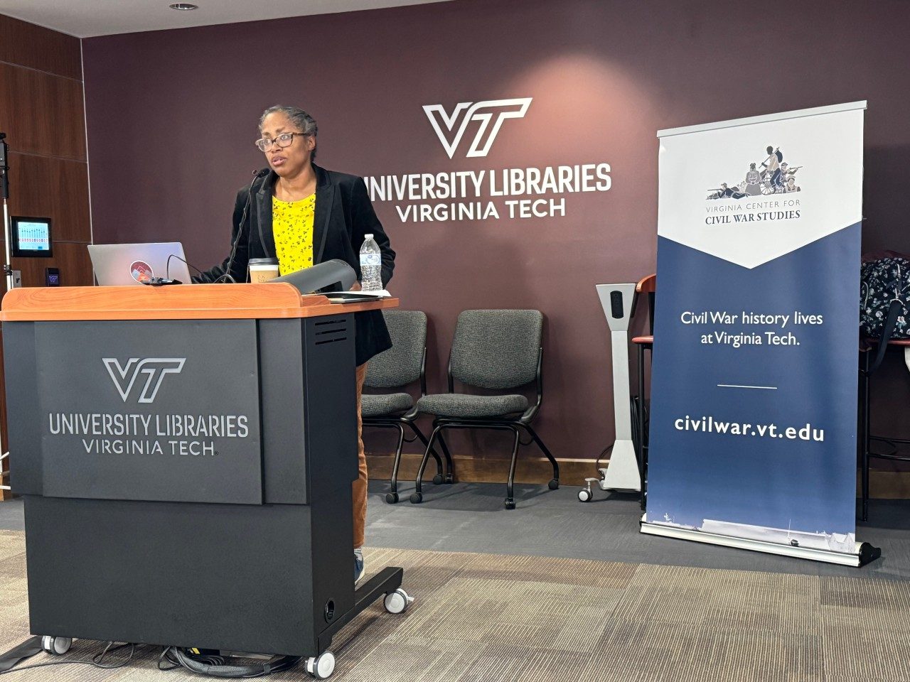 Dr. Hilary Green of Davidson speaking at Virginia Tech in 2025. 